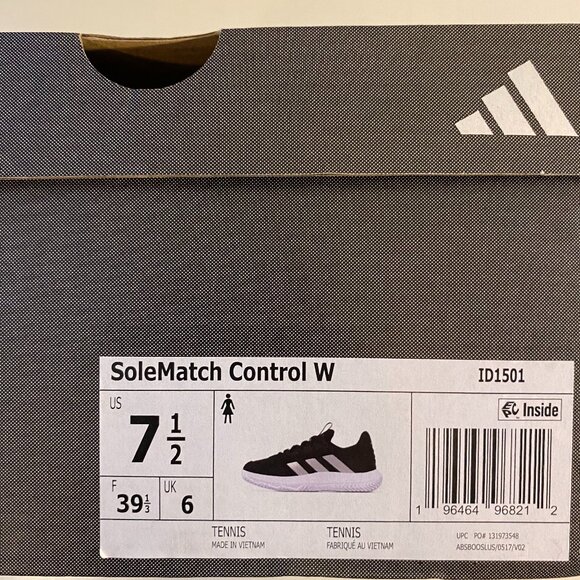 NIB Adidas SoleMatch Control W Black White Women's Size 7.5 - Picture 5 of 5